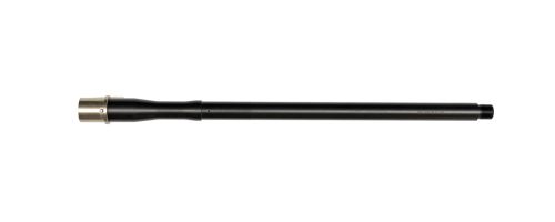 Top right angled view of DSI 16-inch .300 Blackout AR barrel with 1 in 8 twist and nitride finish, threaded 5/8x24
