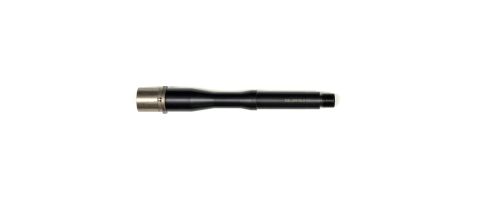 Top right angled view of DSI 7.5-inch .300 Blackout AR barrel with 1 in 8 twist and nitride finish, threaded 5/8x24