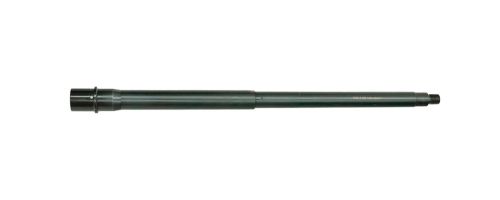 Top-down diagonal right view of DSI 16-inch 5.56 NATO HBAR barrel with 1:9 twist, nitride finish, and 1/2x28 threads for AR-15 builds