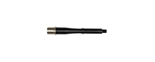 Top-down diagonal right view of DSI 7.5-inch 5.56 SOCOM barrel with nitride finish and 1/2x28 threaded muzzle for AR-15 pistols