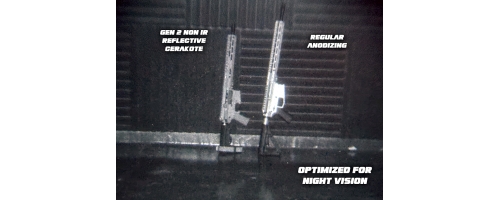 Comparison view of Non IR Cerakote vs regular Anodize
